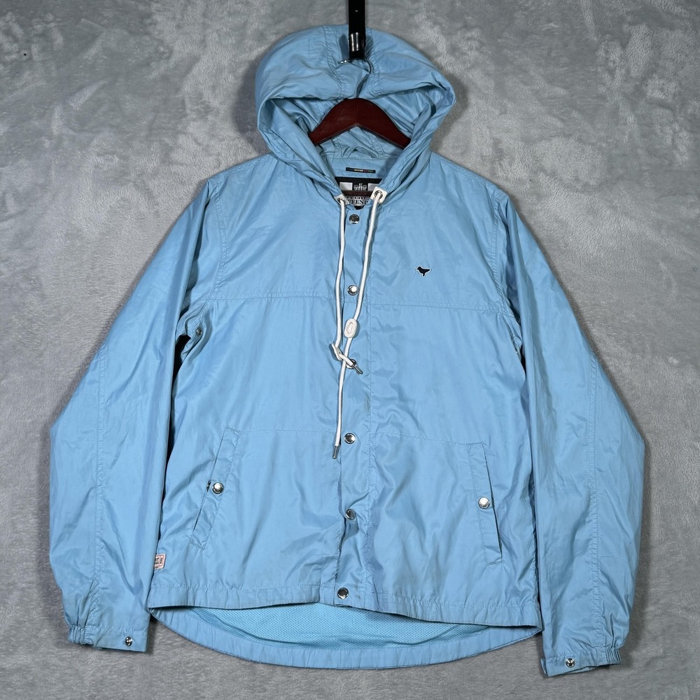 Weekend‎ Offender Jacket Mens Medium Blue Hooded Windbreaker Admit Nothing